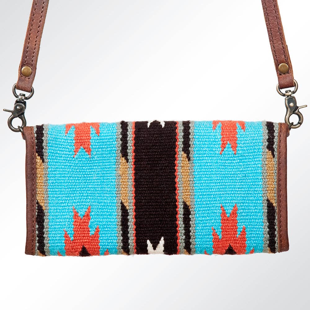 ADBG486 American Darling Hand Tooled & Hand Woven Saddle Blanket Western Wallet Bag