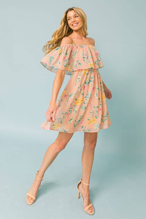 A printed mini dress -ID18289