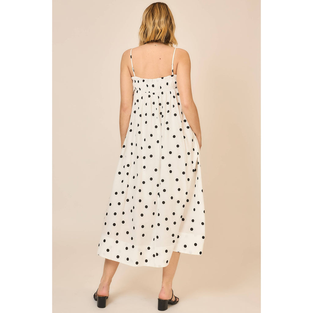 Classic Charm Polka Dot Midi Dress