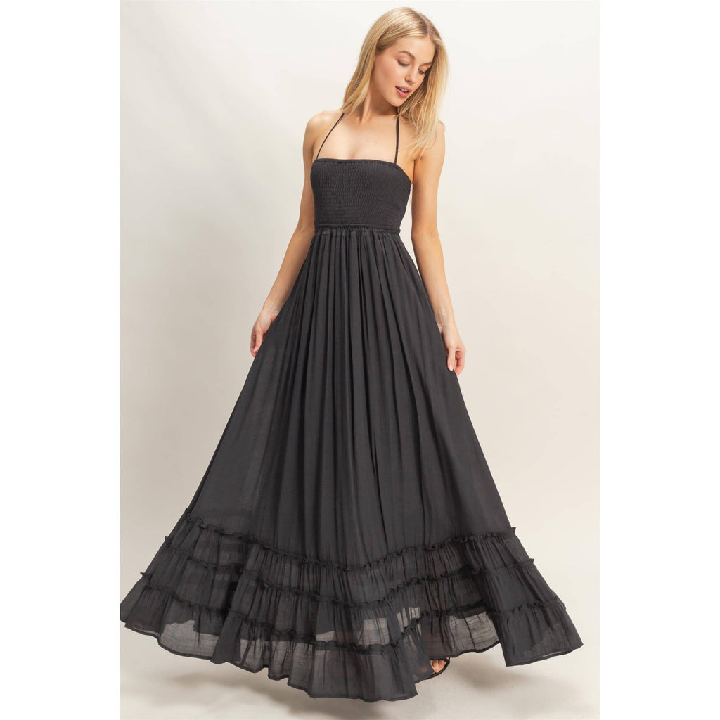 Smocked Halter Maxi Dress