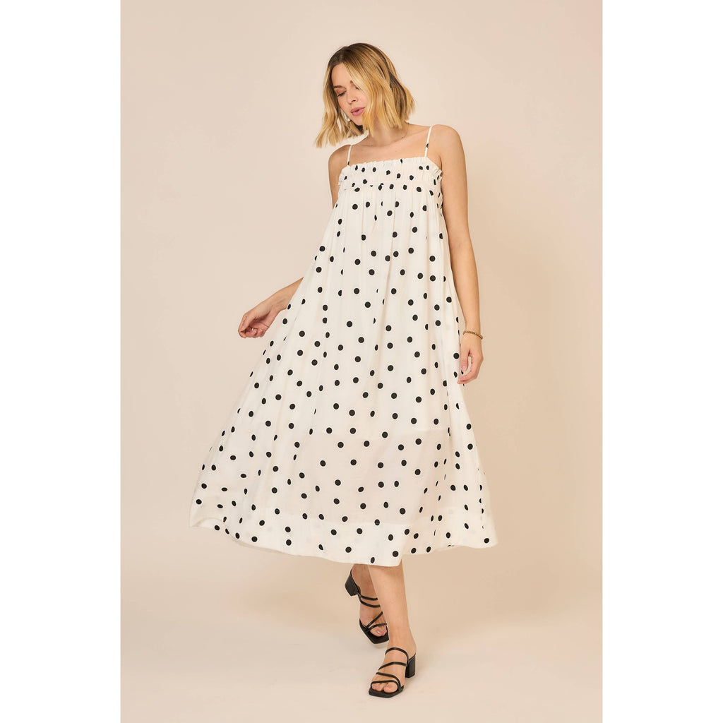 Classic Charm Polka Dot Midi Dress