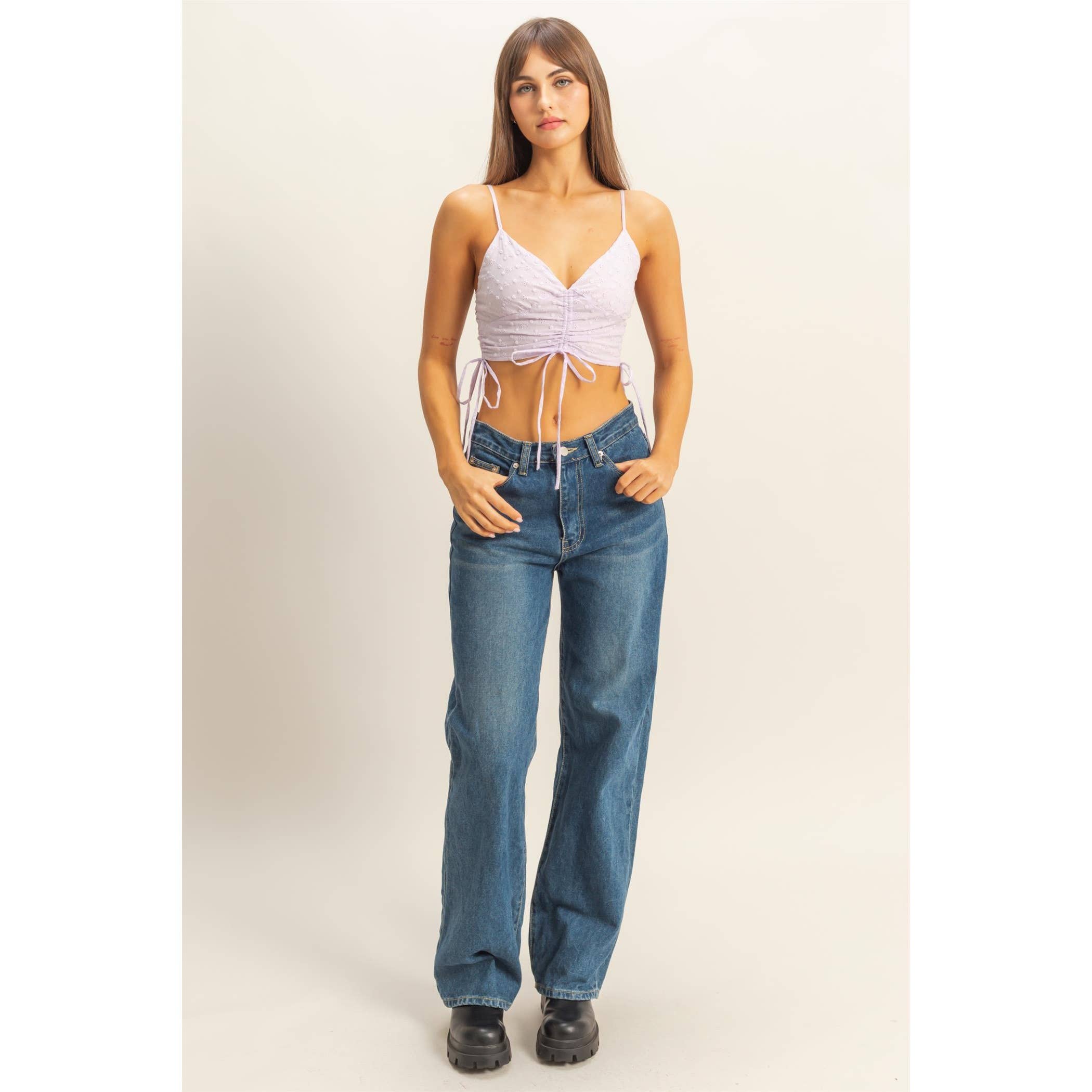Drawstring Detail Crop Cami Top