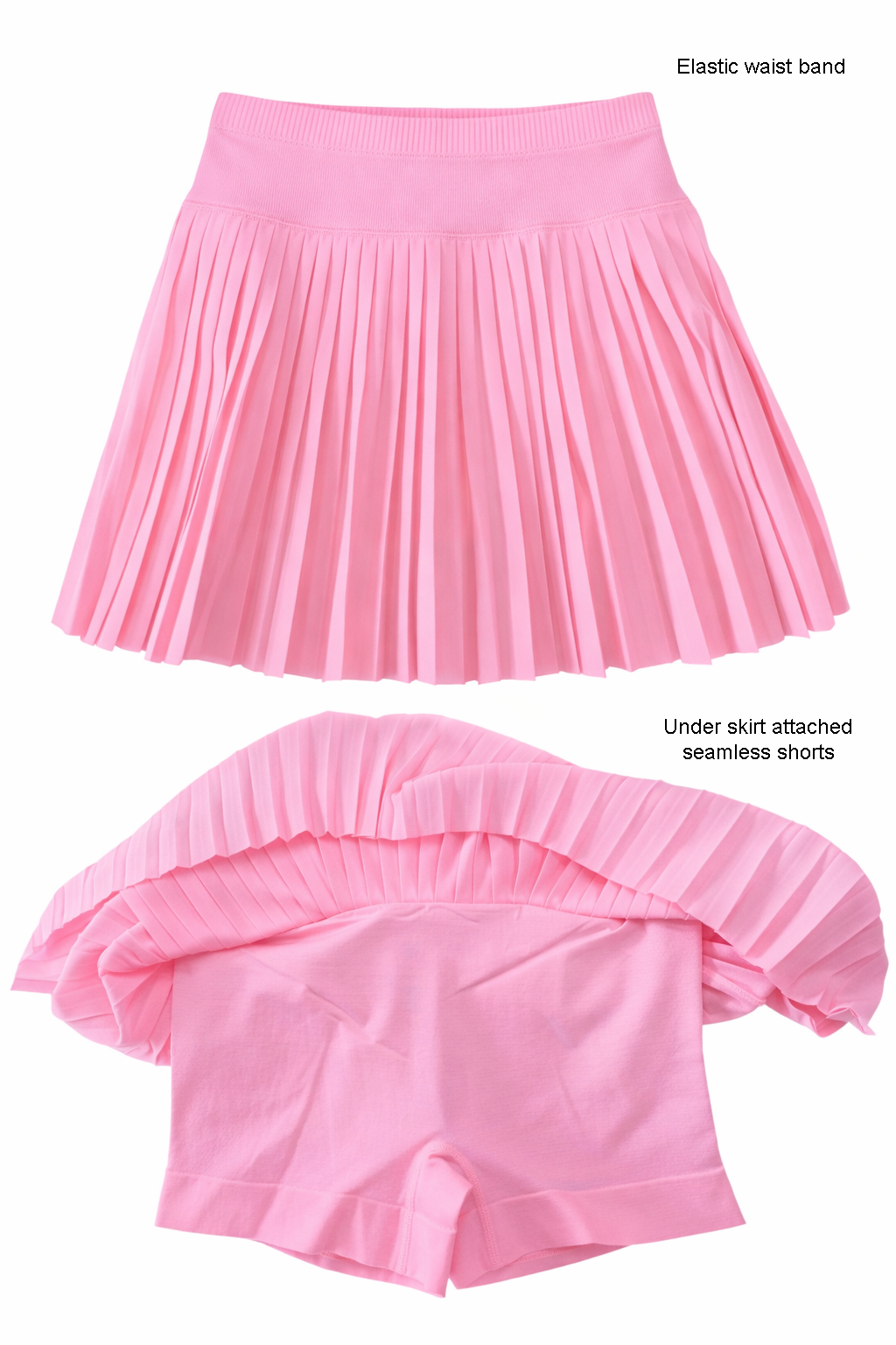 Activewear pleated tennis skorts mesh out layer and pockets